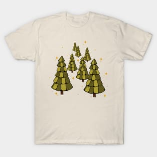 winter evergreen tree with sparkles T-Shirt